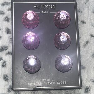 Hudson Home Pink Crystal Drawer Knobs Set